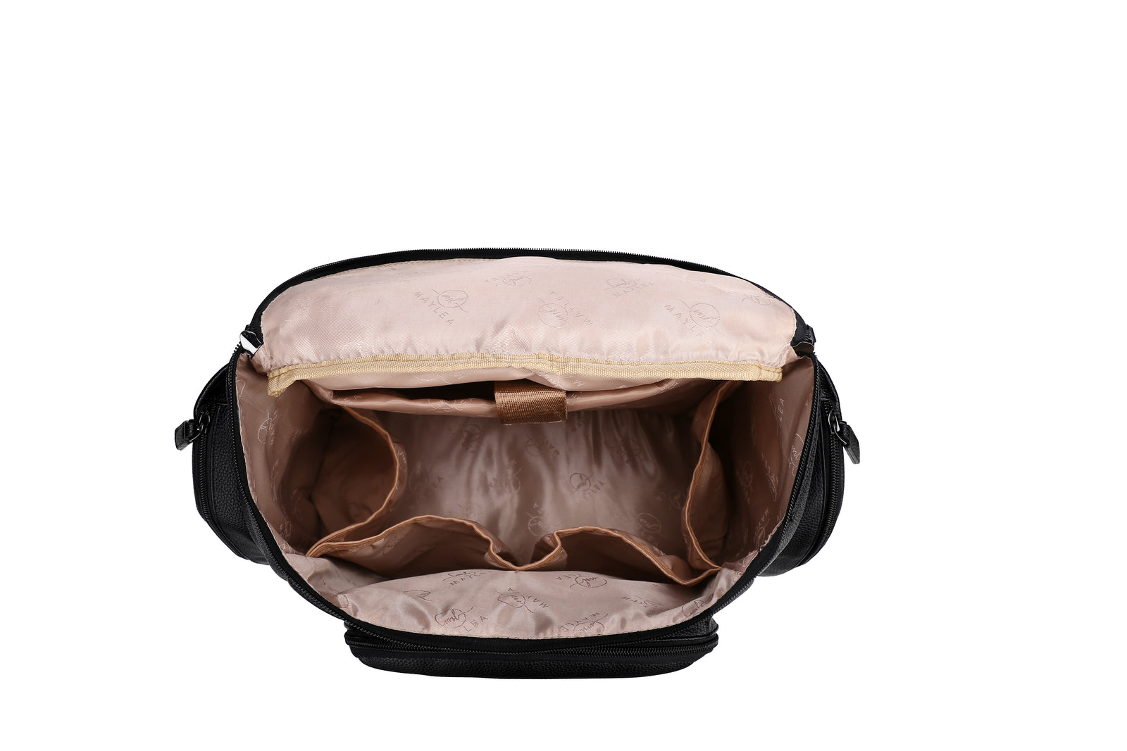 black backpack with brown leather bottom DB-5202 Black