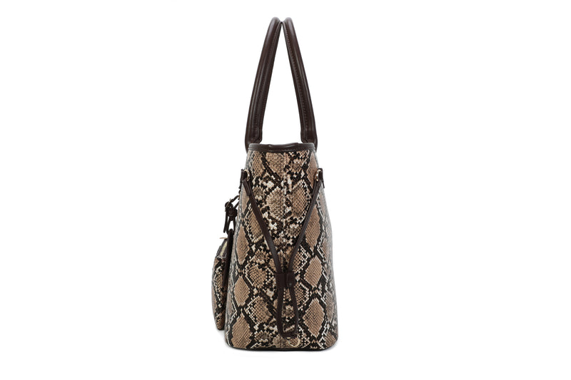 Tina LG Tote - Brown Python