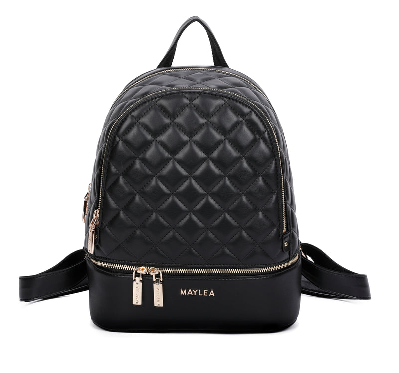 Monogrammed Quilted Laptop Backpack
