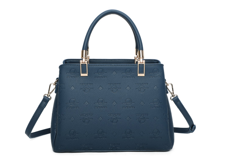 Maggie Top Handle - Embossed Navy