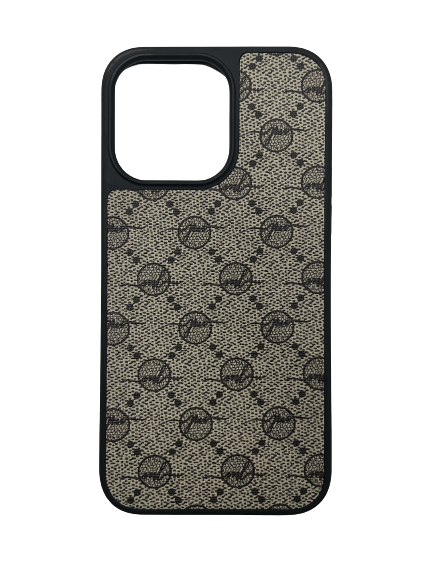 Gucci iphone 14plus/14pro max leather monogram case
